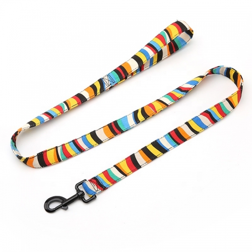 Fashion Colorful Canvas Black Zinc Alloy Clip Canvas Dog Leash