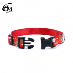 Christmas Pattern Colorful Nylon Webbing Pet Suppliers Dog Collars And Leashes Collar Leash Set