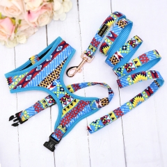 Luxury Padded Adjustable Polyester Pet Lovely Dogs Harness And Leash Set