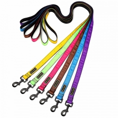 Glow Castle Customize Logo Black Accessory Plain Fabric Nylon Dog Leash