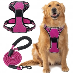 Chest Nylon Mesh Small Vest Adjustable Custom No Pull Large Leash Dog Harness Set