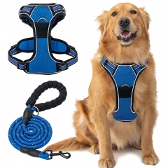 Chest Nylon Mesh Small Vest Adjustable Custom No Pull Large Leash Dog Harness Set