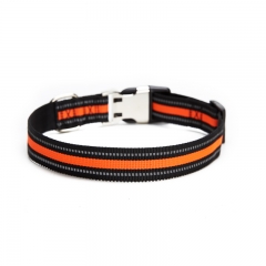 Fashion Metallic Safety Adjustable Pet Collar Quick Release Nylon Dog Collars