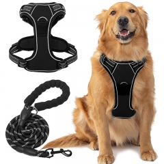 Chest Nylon Mesh Small Vest Adjustable Custom No Pull Large Leash Dog Harness Set