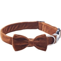 Luxury Sweet Cute Bowknot Accessories Velvet Customized Dog Smart Collar