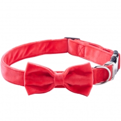 Luxury Sweet Cute Bowknot Accessories Velvet Customized Dog Smart Collar