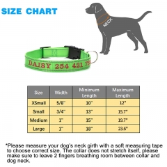 Embroidered Reflective Fashion Adjustable Nylon Custom Pet Collars Dog Training Collar