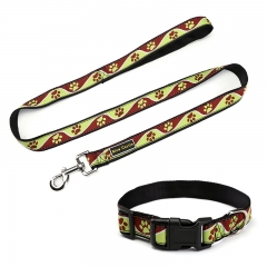 Training Custom Colorful Nylon Fancy Pet Dog Collars And Leashes Pattern Collar Leash Set