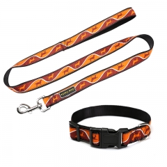 Training Custom Colorful Nylon Fancy Pet Dog Collars And Leashes Pattern Collar Leash Set