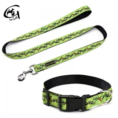 Hallowmas Puckish Colorful Nylon Designer Pet Pattern Dog Collars And Leashes Collar Leash Set