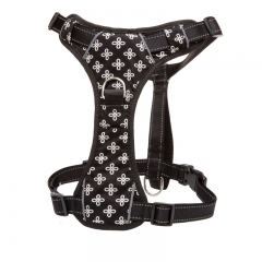 Soft Fancy Polyester Pet Stylish Geometric Pattern Chest Plate Adjustable Custom Dog harness