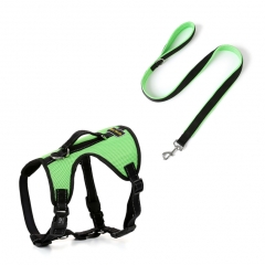 Soft Padded Air Mesh Nylon Fashion Breathable Walking Custom Dog Leash And Harness Set