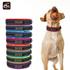 High Quality Amazon Large Dog Training Collars Padded Thick Reflective Nylon Designer Dogs Collar