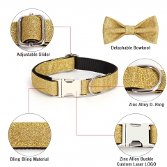 Bling Bling Luxury Sweet Bow Accessory Dog Collar Training Bowknot Smart Personalized Fashion Custom Bow Tie Dog Collars