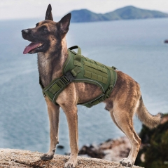 Reflective Tactical Dog Military No Pull Harness K9 Vest Training Pet Hiking MOLLE Harness For Medium Large Dogs