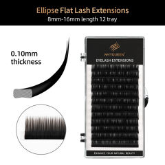 0.1mm Thickness Synthetic Ellipse Flat Lash Extensions
