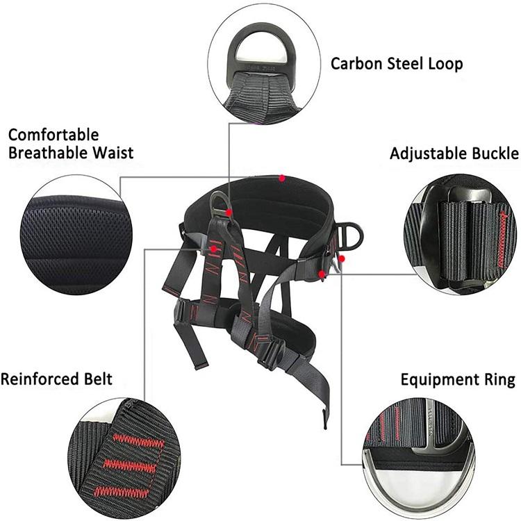 Firefighting half body safety harness rope
