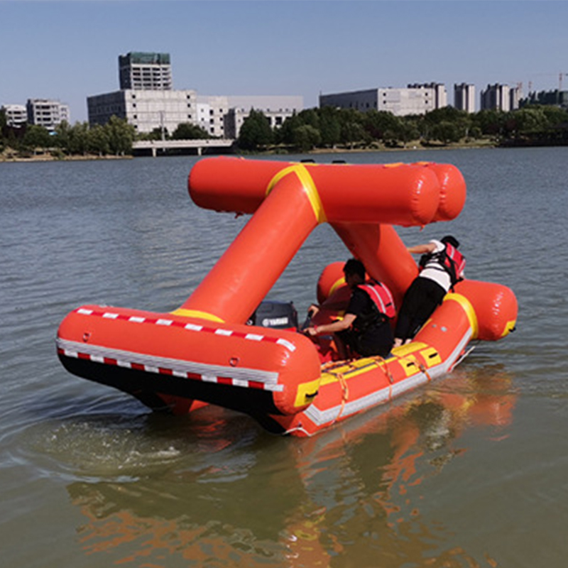Self-upending lifeboat