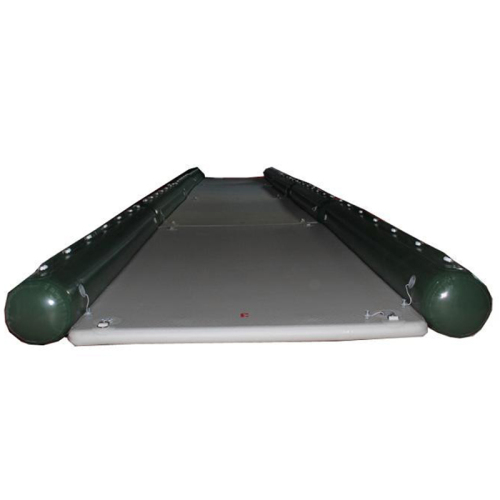 Water and ice rescue platform-inflatable pontoon