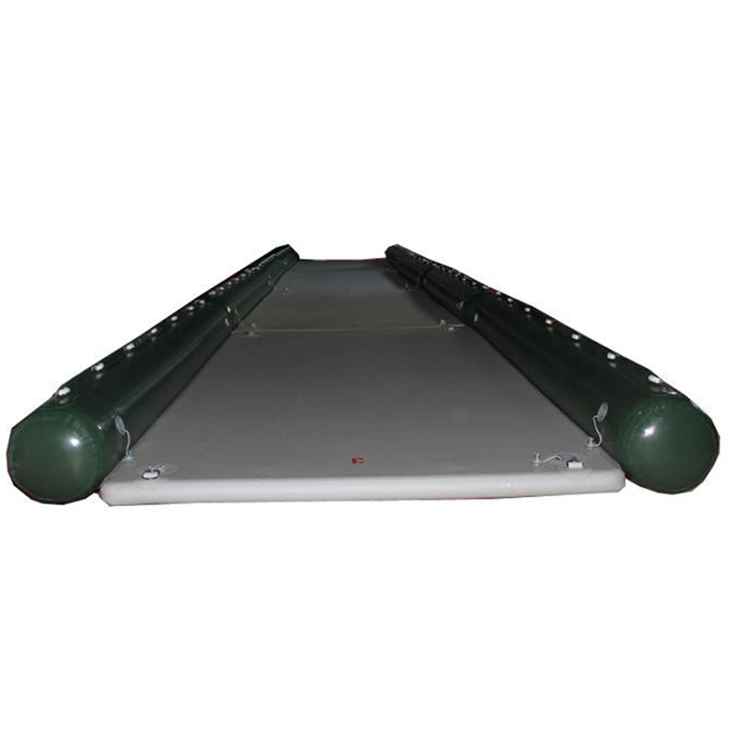 Water and ice rescue platform-inflatable pontoon