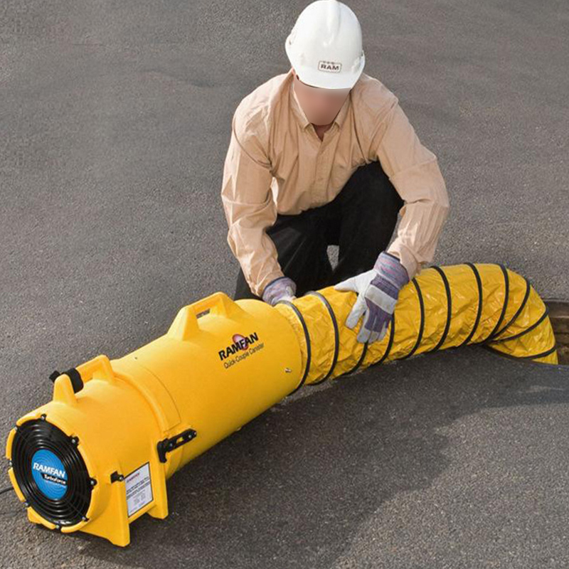 Portable long hose tunnel ventilation