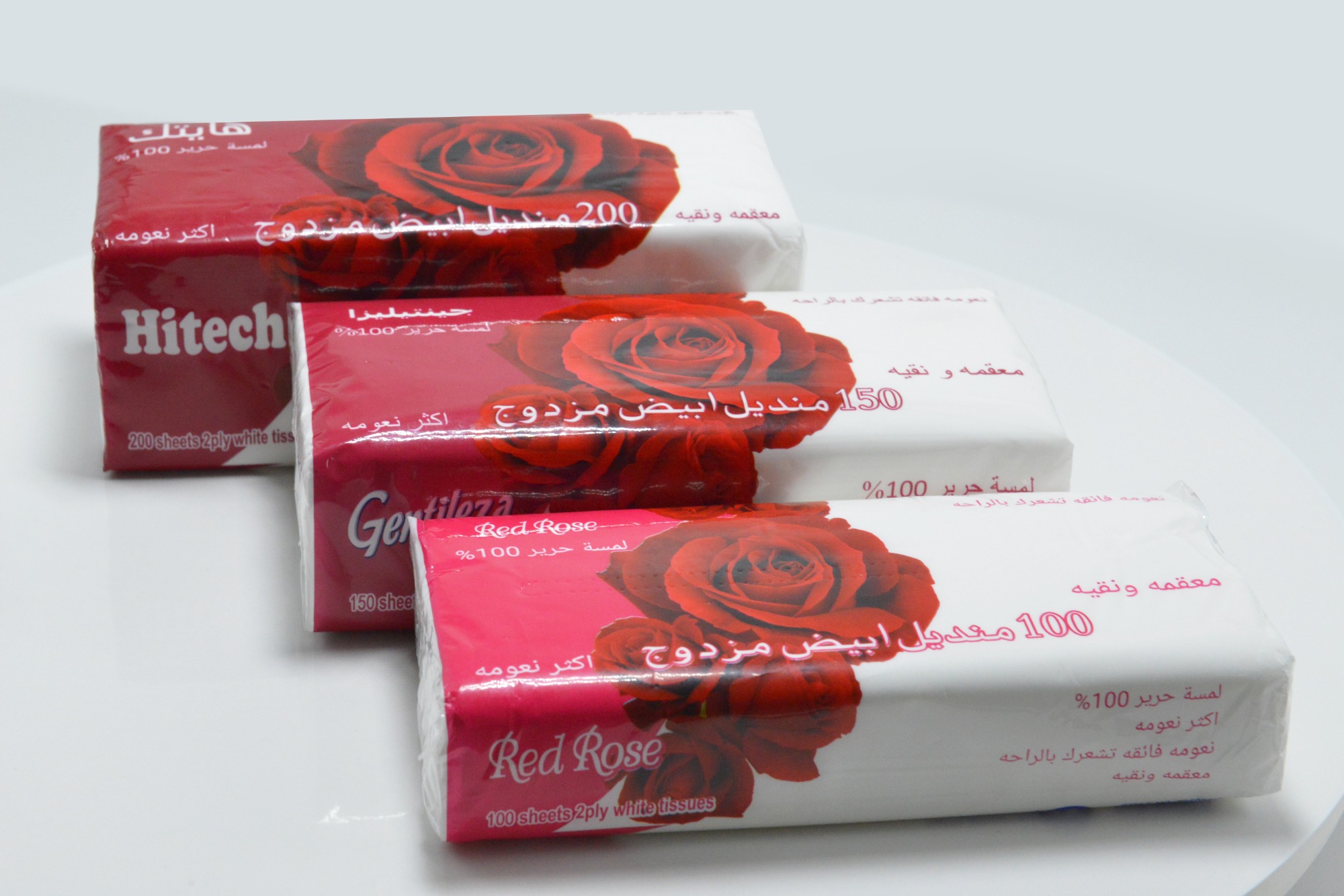 red rose facial tissue paper