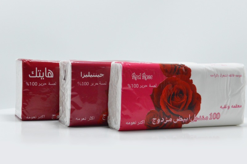 red rose facial tissue paper