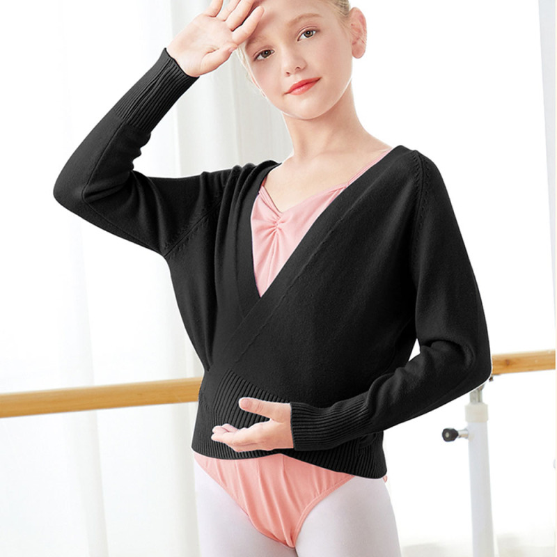 Cropped Ballet Wrap Cardigan