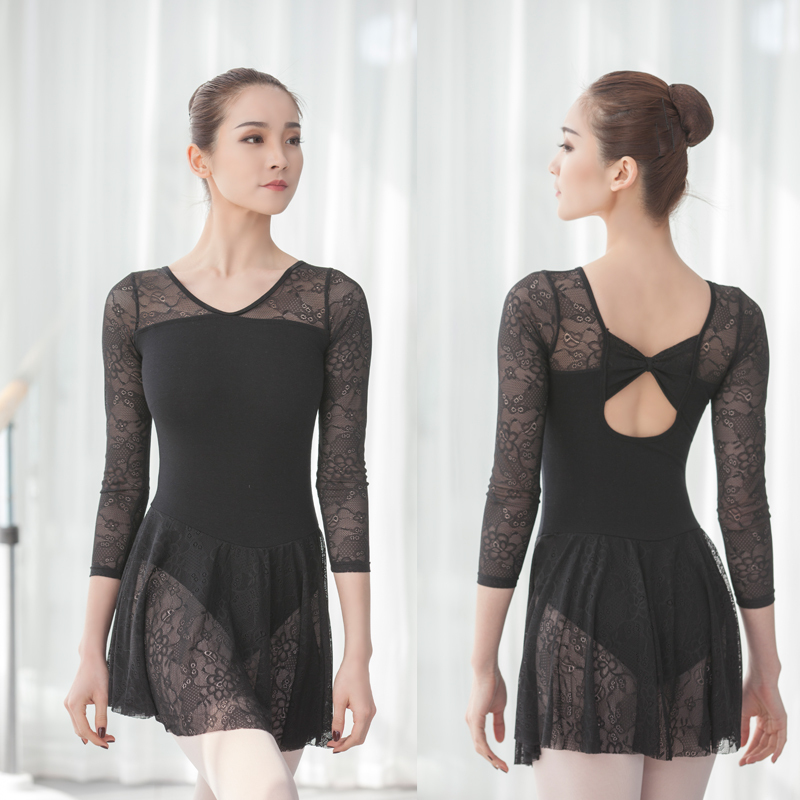 Black Dance Leotard With Skirt