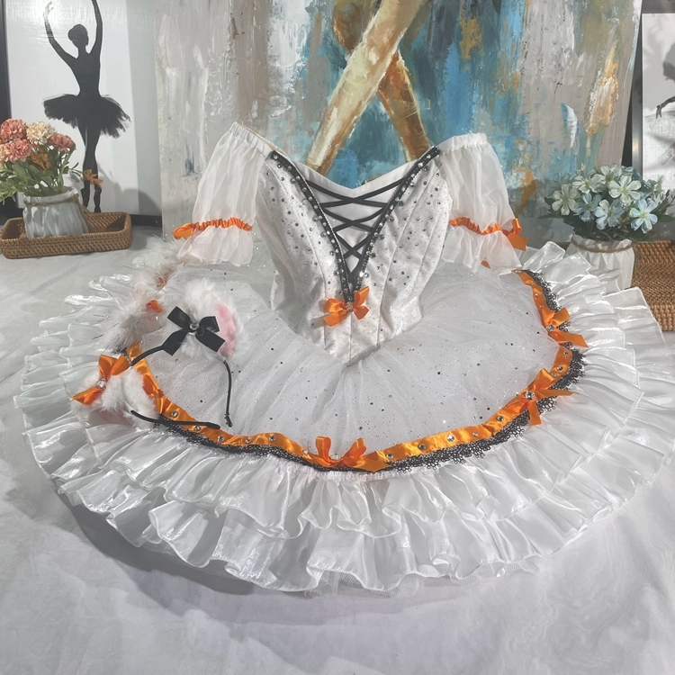 White Cat Pancake Tutu