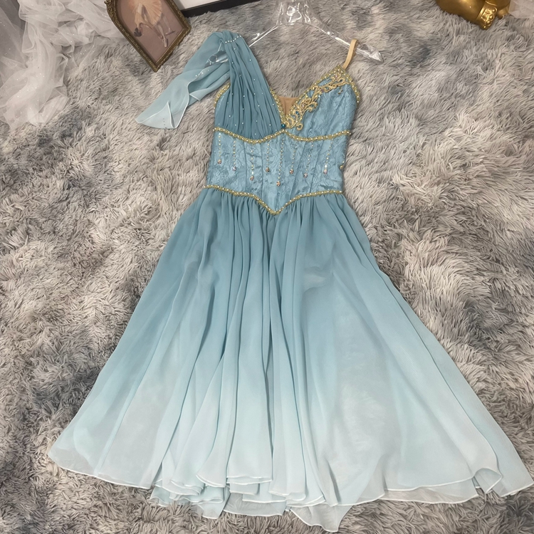 Blue Flowy Ballet Dress