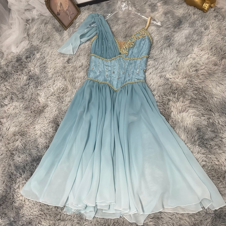 Blue Flowy Ballet Dress