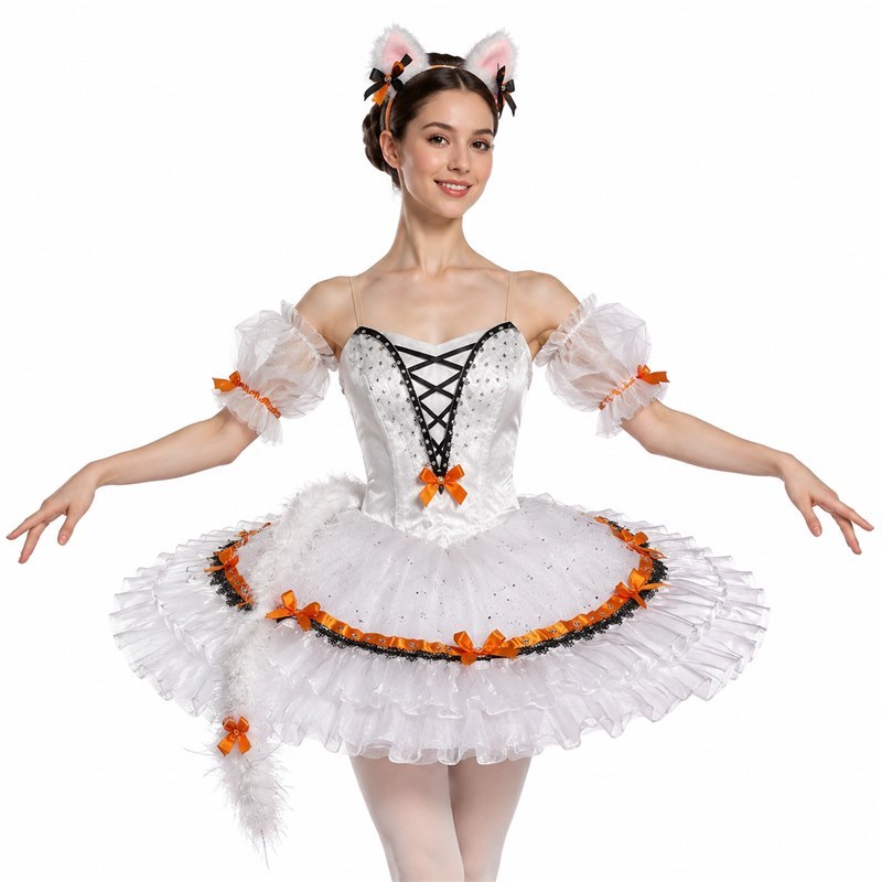 White Cat Pancake Tutu
