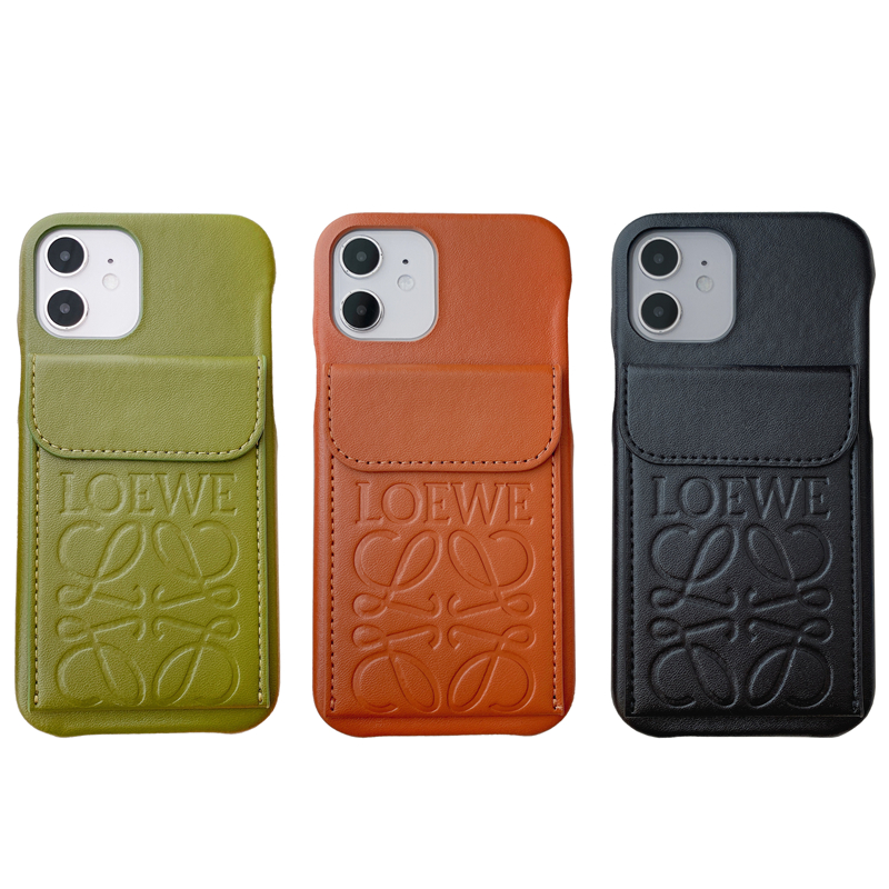 ロエベ iPhone15/14/13 Proケース カードポケット付き LOEWE iPhone15