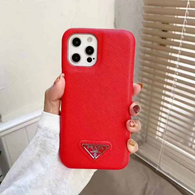 プラダ iPhone13Pro/13/12ProMaxケース 三角ロゴプレート PRADA ビジネス 