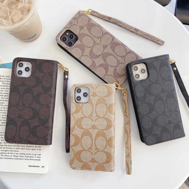 コーチ iPhone 13 ProMax/13 Pro/13ケース シグネチャー柄 手帳型 COACH アイフォン 12 ProMax/11 Pro/XS Max/XRカバー Coach スマホケース お洒落 ストラップ付き 全四色 ブランド
