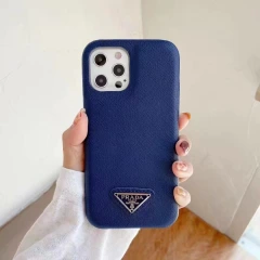 プラダ iPhone13Pro/13/12ProMaxケース 三角ロゴプレート PRADA ビジネス 