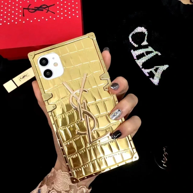 イヴサンローラン iPhone13ProMax/13Pro/12Proケース クロコダイル YSL 