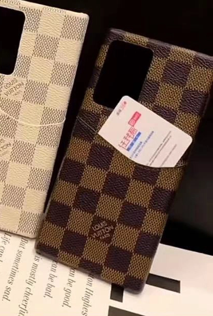 ヴィトン Galaxy S22 Plus/S21 Plusケース カードポケット付き ルイビトン Galaxy S21 Ultraケース ダミエ Louis Vuitton Galaxy S20 Plusケース カード収納 ビジネス 高級感 エレガント 黒 白 茶色 全3色 cocobuyee通販