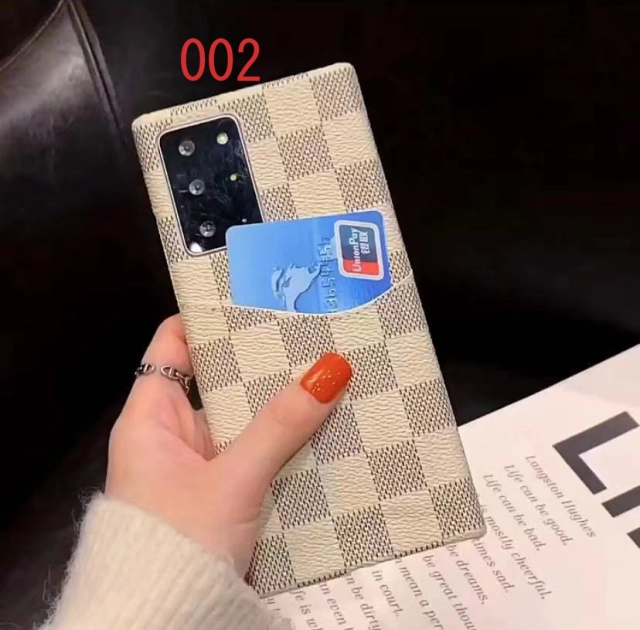 ヴィトン Galaxy S22 Plus/S21 Plusケース カードポケット付き ルイビトン Galaxy S21 Ultraケース ダミエ Louis Vuitton Galaxy S20 Plusケース カード収納 ビジネス 高級感 エレガント 黒 白 茶色 全3色 cocobuyee通販