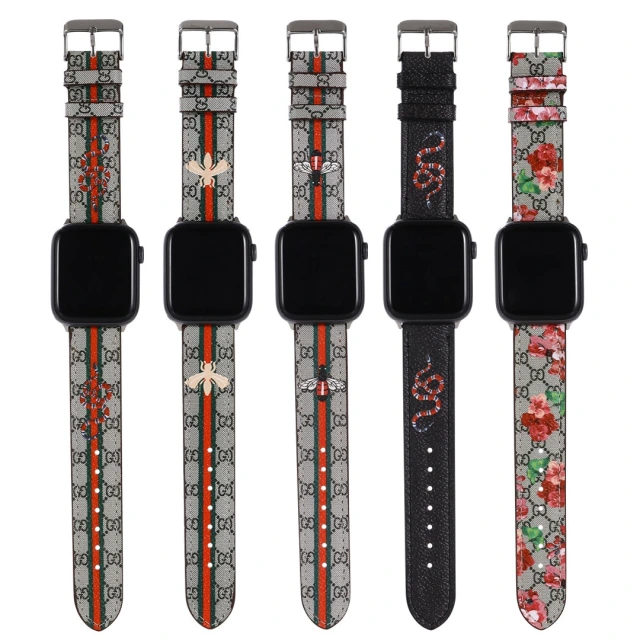 グッチ アップルウォッチ 替えバンド スネーク ビー フラワー GUCCI Apple Watch ベルト GGスプリーム キャンバス Gucci 時計バンド series 7 SE 6 5 4 3 2 1対応 ウォッチストラップ 高級感 オシャレ 全5色 cocobuyee通販