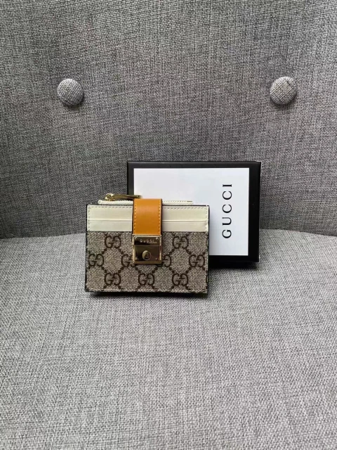 グッチ カードケース GGスプリーム キャンバス Gucci パッドロック カード収納ケース GUCCI コインケース ファスナー付き ミニ財布 小銭入れ 定期入れ ホワイト 人気新作 ハイコピー