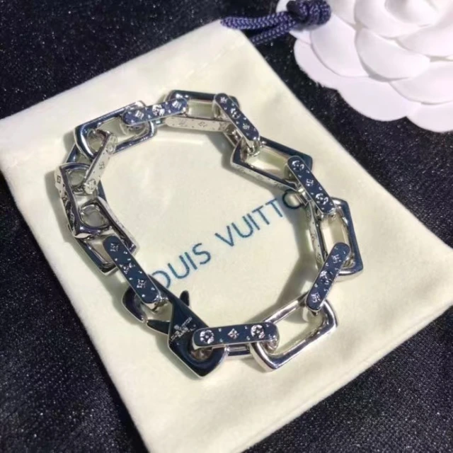 ヴィトン ブレスレット モノグラム LOUIS VUITTON チェーン ブレスレット メンズ ルイビトン 腕輪 プレゼント ギフト 金 銀 全2色 ブランドコピー cocobuyee通販