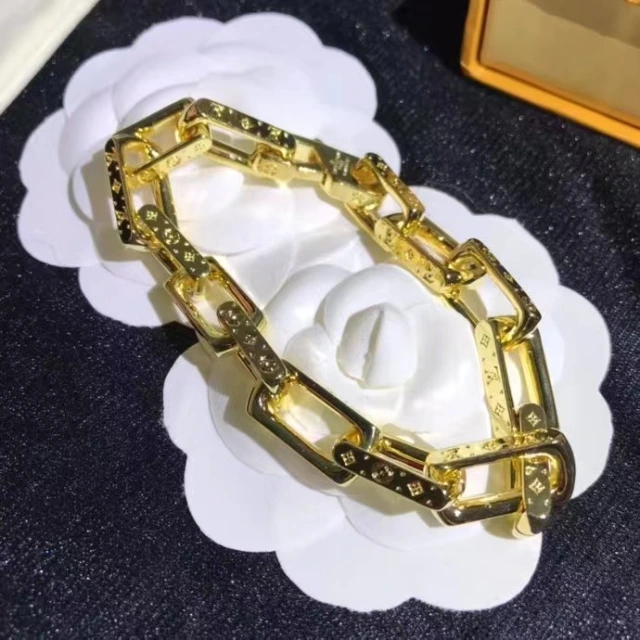 ヴィトン ブレスレット モノグラム LOUIS VUITTON チェーン ブレスレット メンズ ルイビトン 腕輪 プレゼント ギフト 金 銀 全2色 ブランドコピー cocobuyee通販