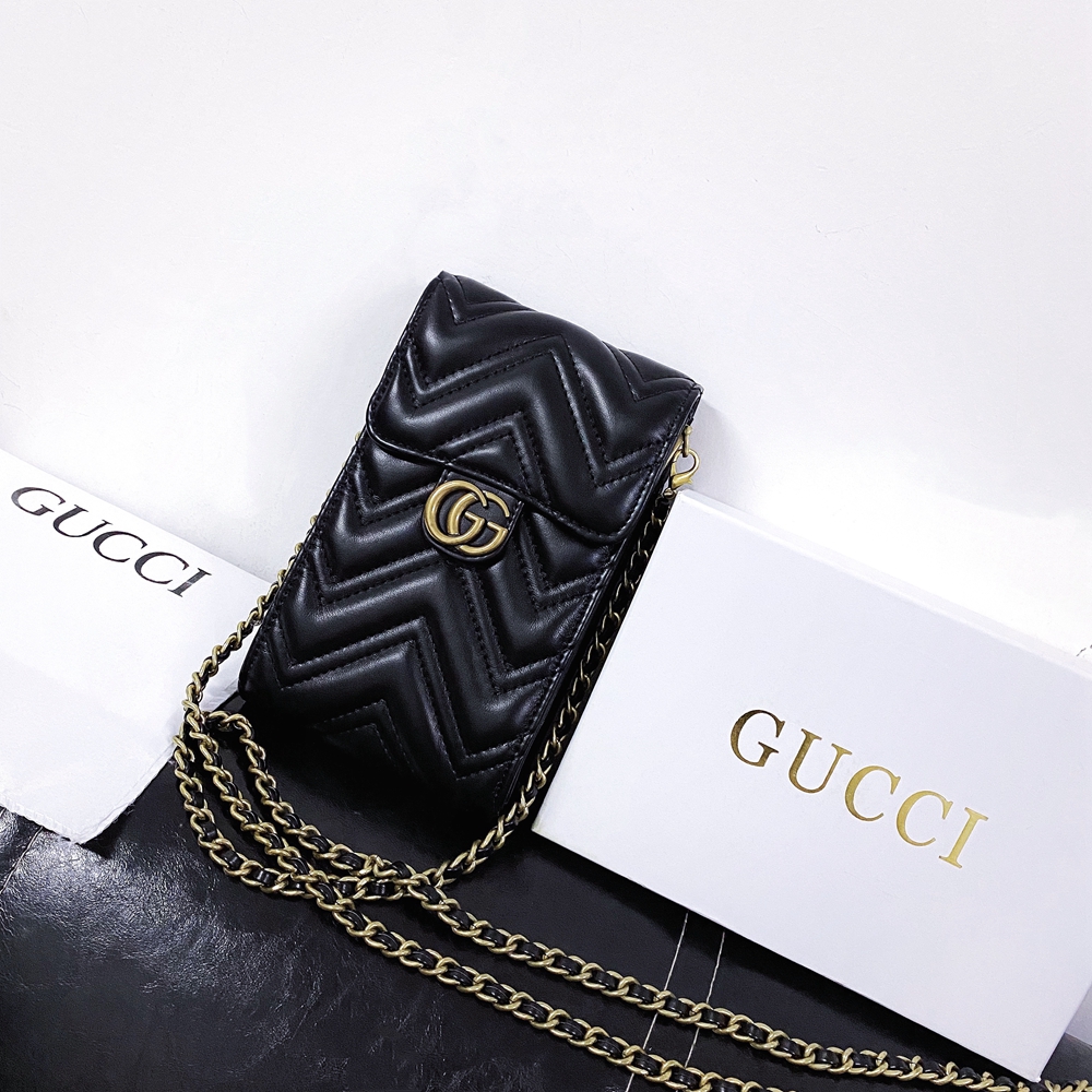 グッチ GGマーモント スマホポシェット GUCCI スマホショルダー ダブル ...