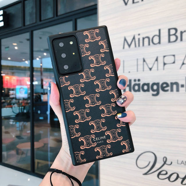 セリーヌ Galaxy S21 Ultraケース トリオンフ柄 Celine Galaxy S21+ケース ロゴ付き CELINE Galaxy S20 Plusケース エレガント 大人可愛い トレンド お洒落 レディース 全3色 cocobuyee通販