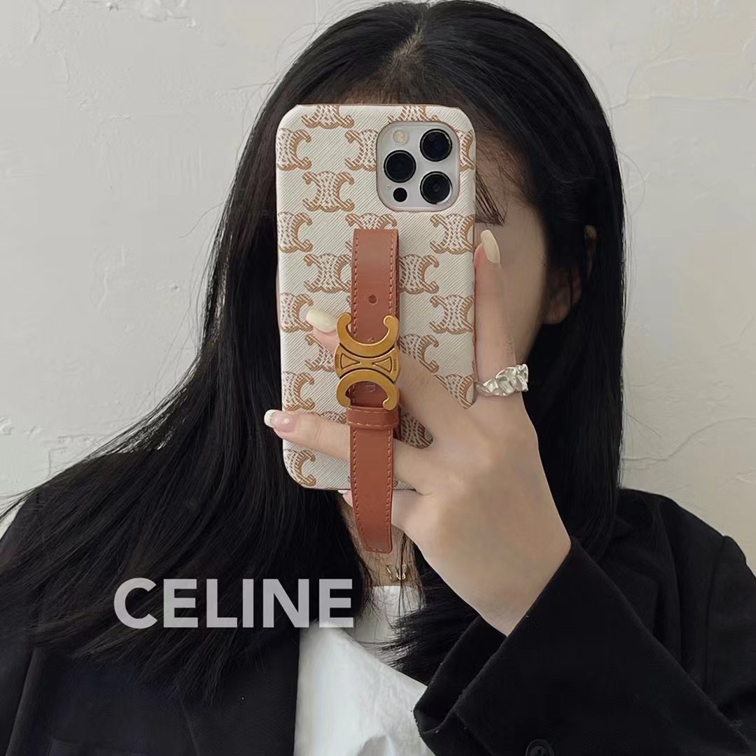 Celine iPhone13ケース ロゴ金具付き