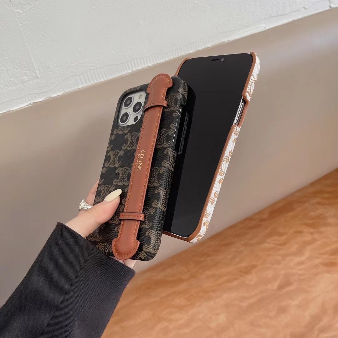 セリーヌCELINEケース セリーヌ iPhone13ProMax/13Proケース お手持ちベルト付き