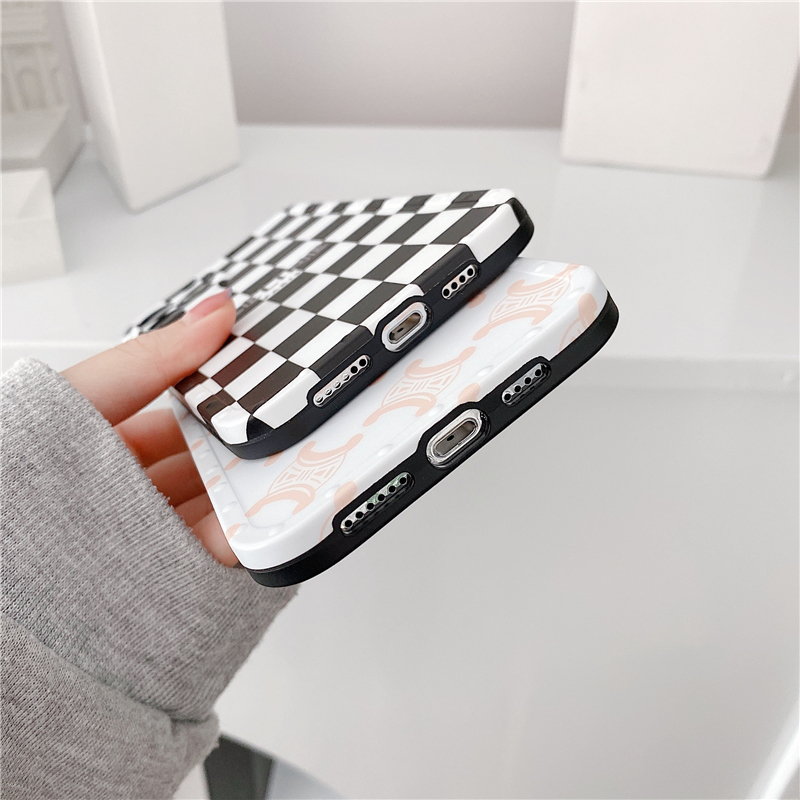 セリーヌ iPhone 12 ProMax/12 Pro/12ケース チェック柄 トリオンフ柄