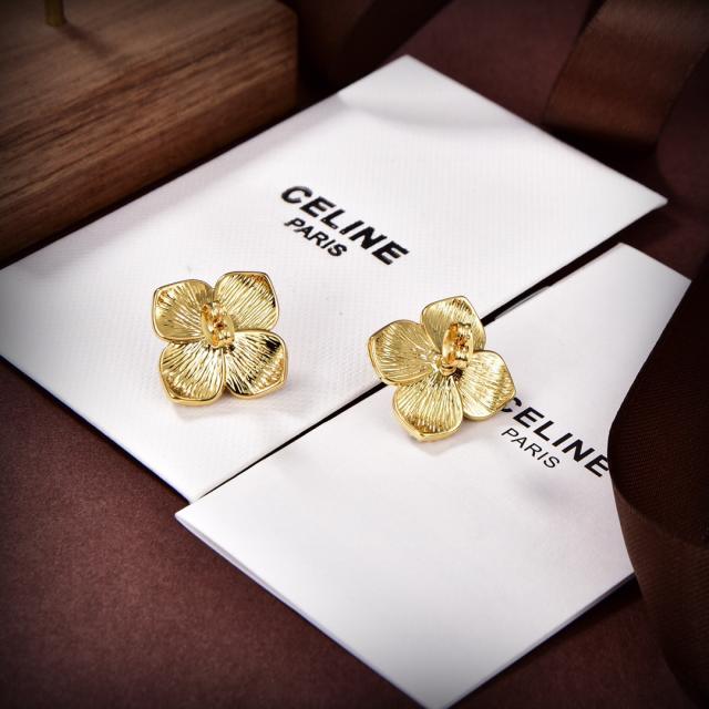 セリーヌ ピアス 花柄 CELINE イヤリング パール Celine earrings 贅沢 アクセサリー 個性的 ラグジュアリー レディース ブランド お洒落 ブラック ベージュ 全2色 コピー